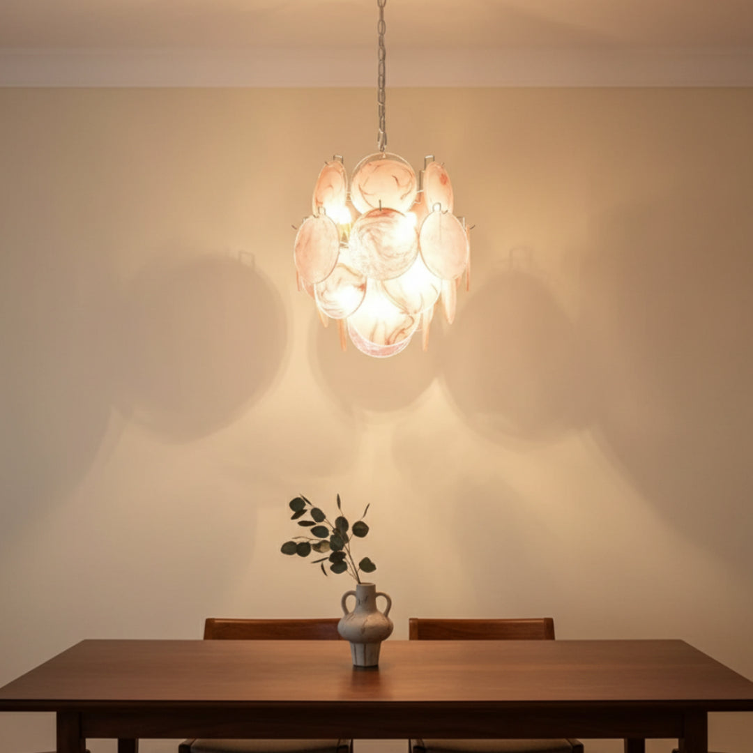 Alune Pink Murano Glass Chandelier 3
