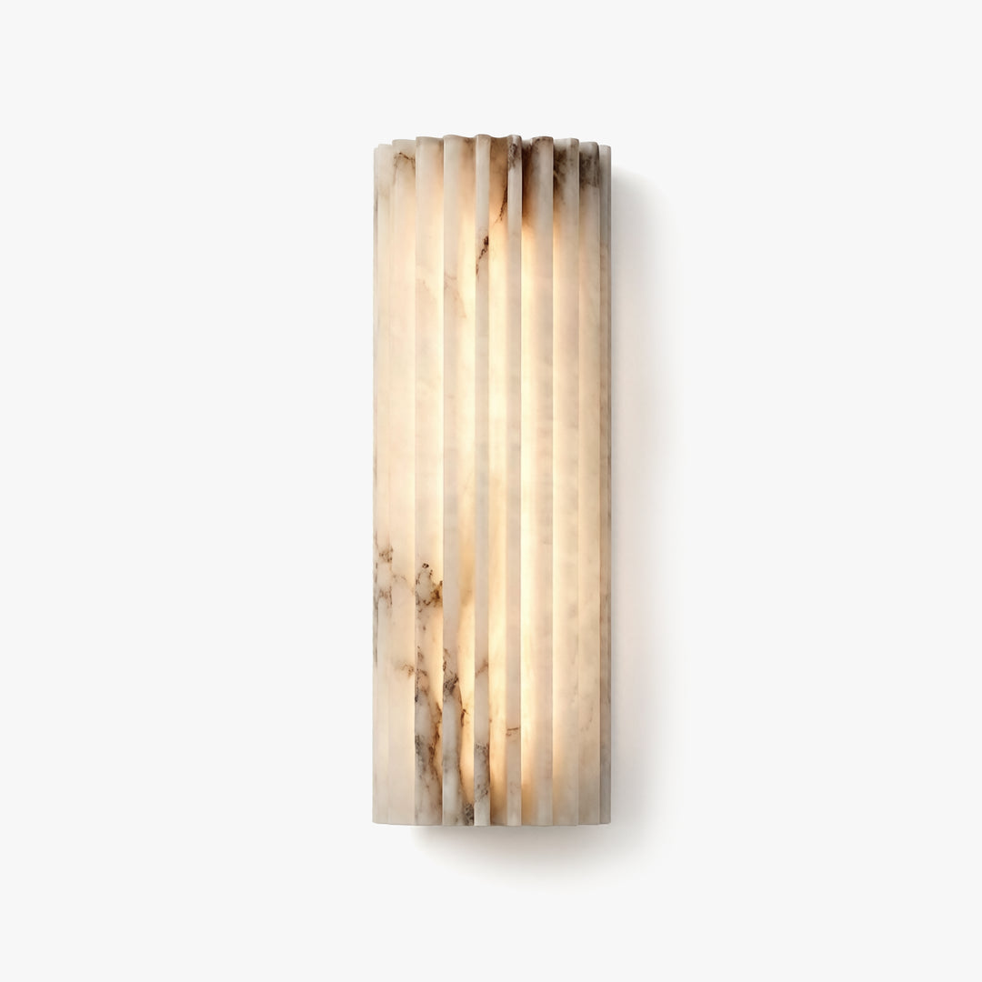 Alvia Ribbed Alabaster Wall Lamp 1