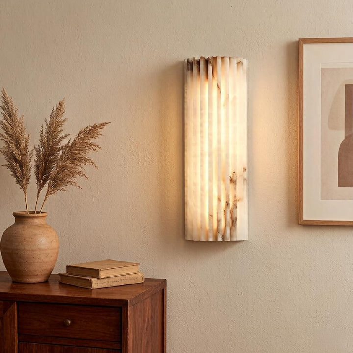 Alvia Ribbed Alabaster Wall Lamp 10