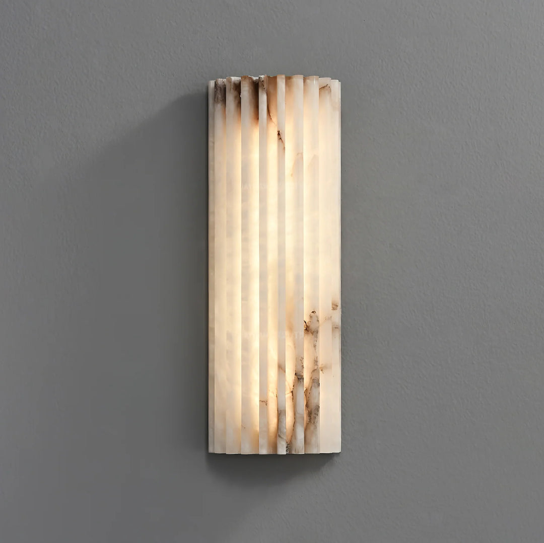 Alvia Ribbed Alabaster Wall Lamp 13