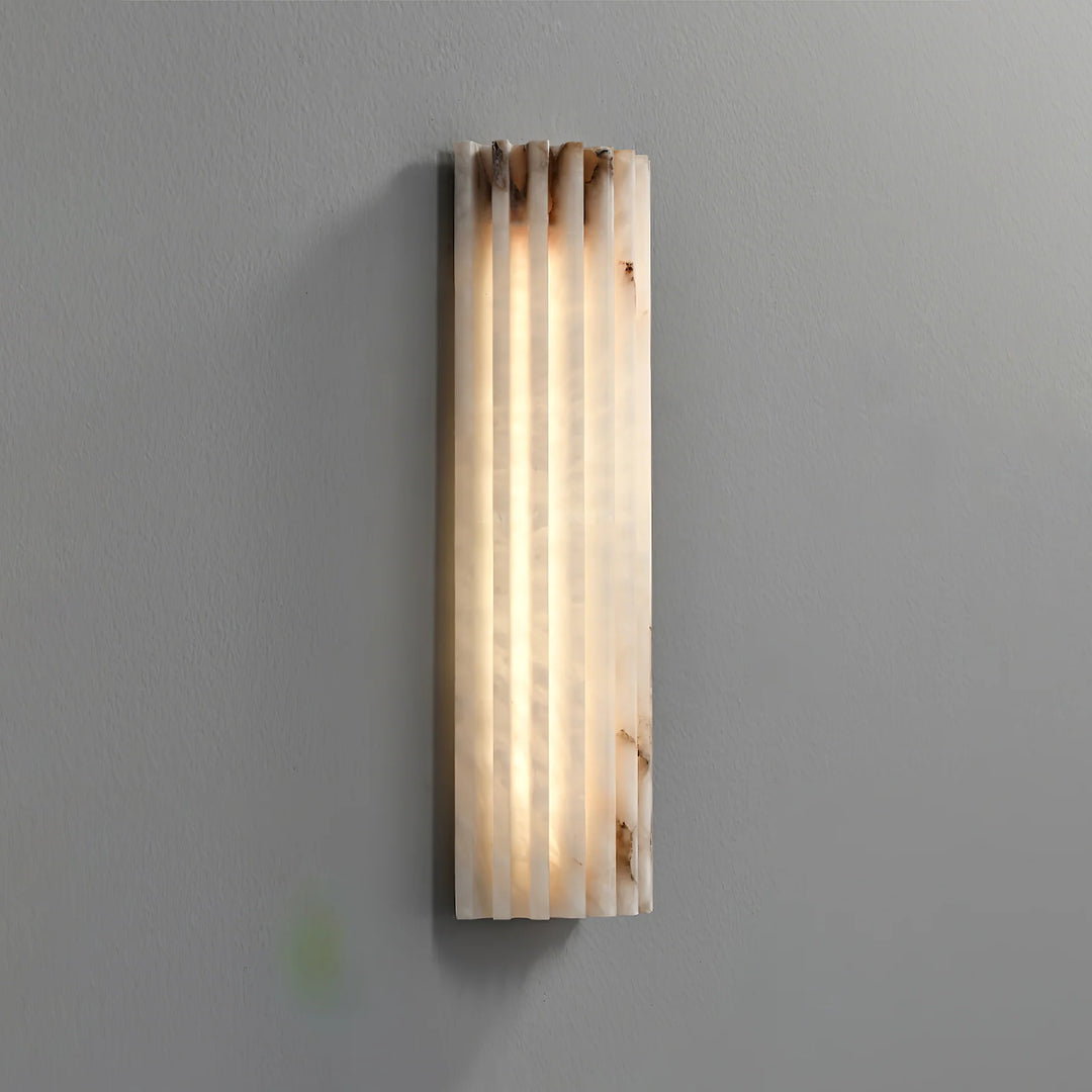 Alvia Ribbed Alabaster Wall Lamp 14