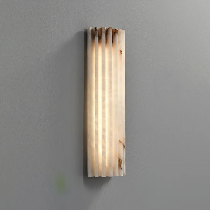 Alvia Ribbed Alabaster Wall Lamp 14