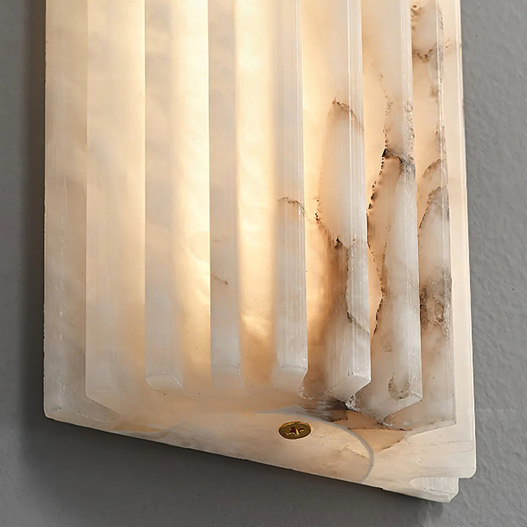 Alvia Ribbed Alabaster Wall Lamp 4