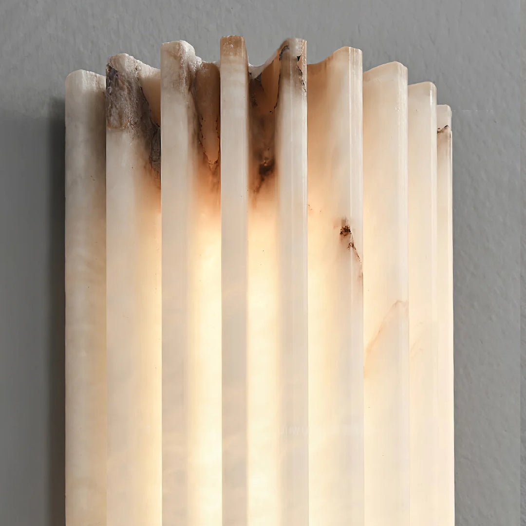 Alvia Ribbed Alabaster Wall Lamp 5