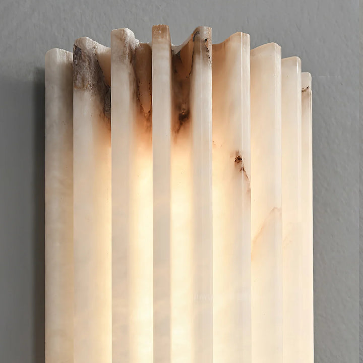 Alvia Ribbed Alabaster Wall Lamp 5