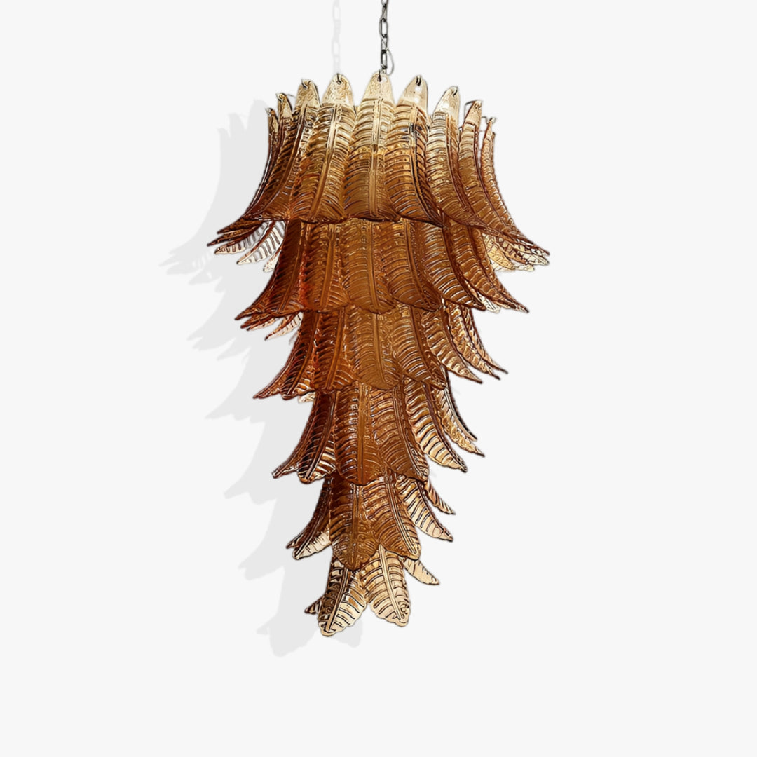 Amber Leaf Murano Glass Chandelier 1
