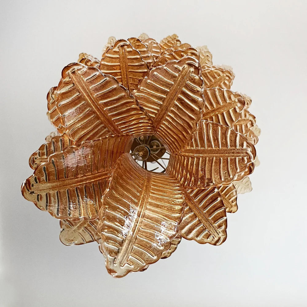 Amber Leaf Murano Glass Chandelier 9