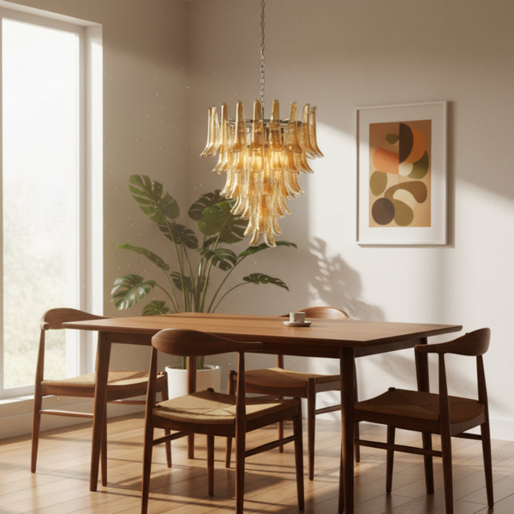 Amber Petal Murano Glass Chandelier 3
