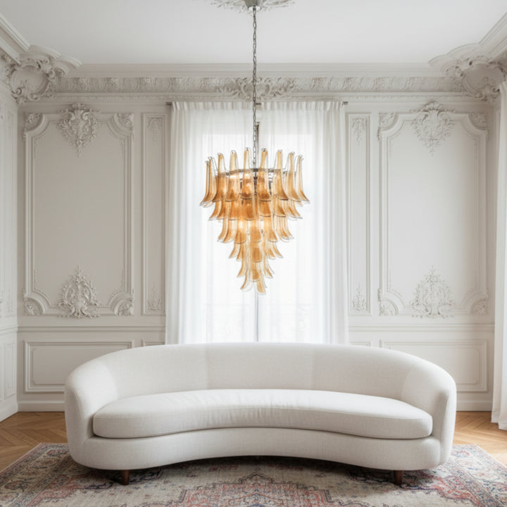 Amber Petal Murano Glass Chandelier 4