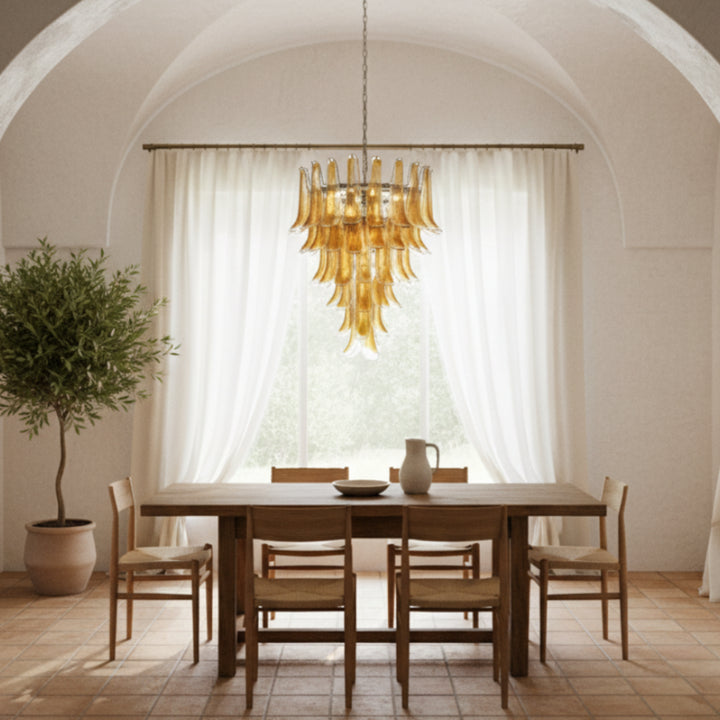 Amber Petal Murano Glass Chandelier 5