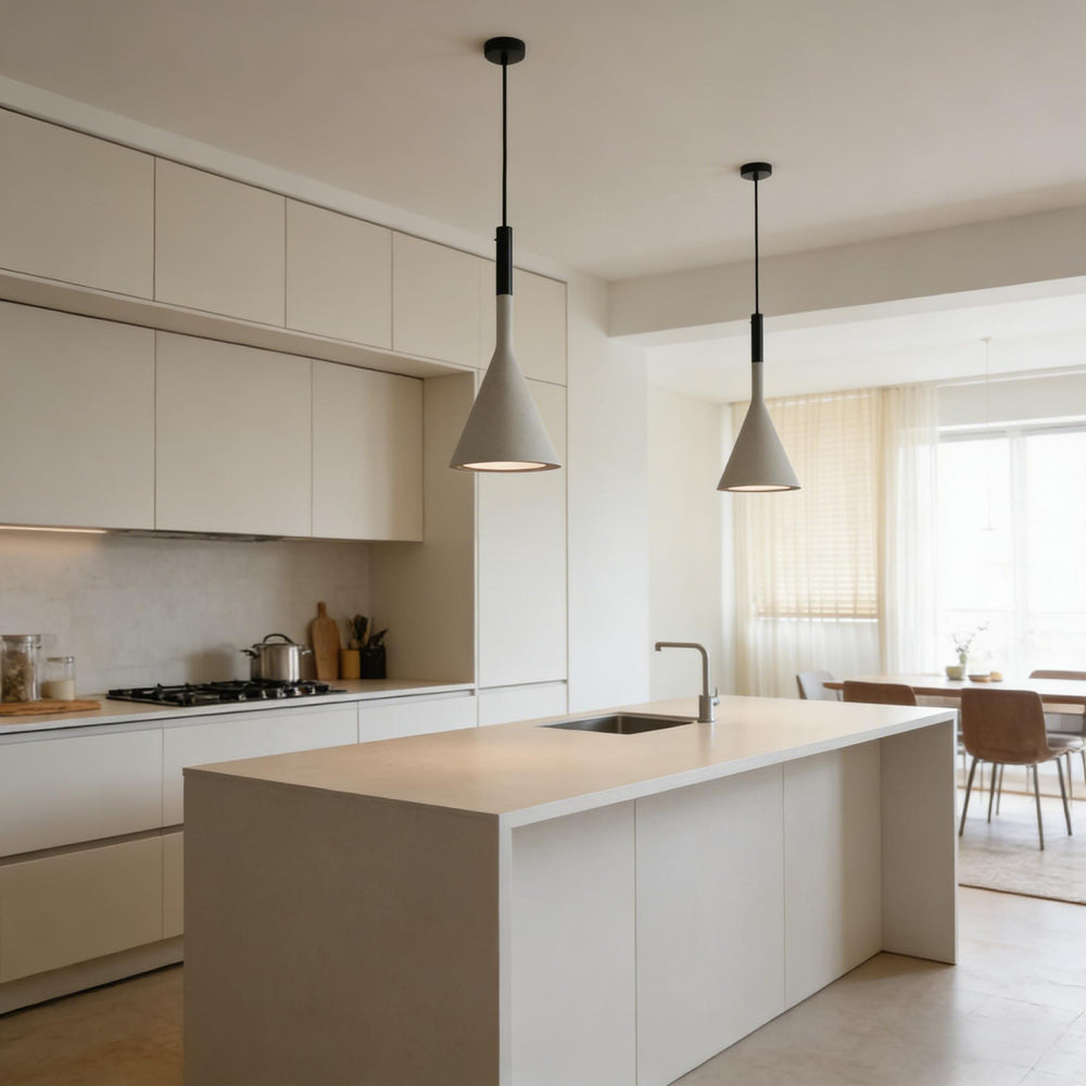 Conical Concrete Pendant Light 24