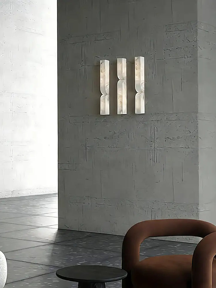 Bogenförmige Wandleuchte aus Alabaster