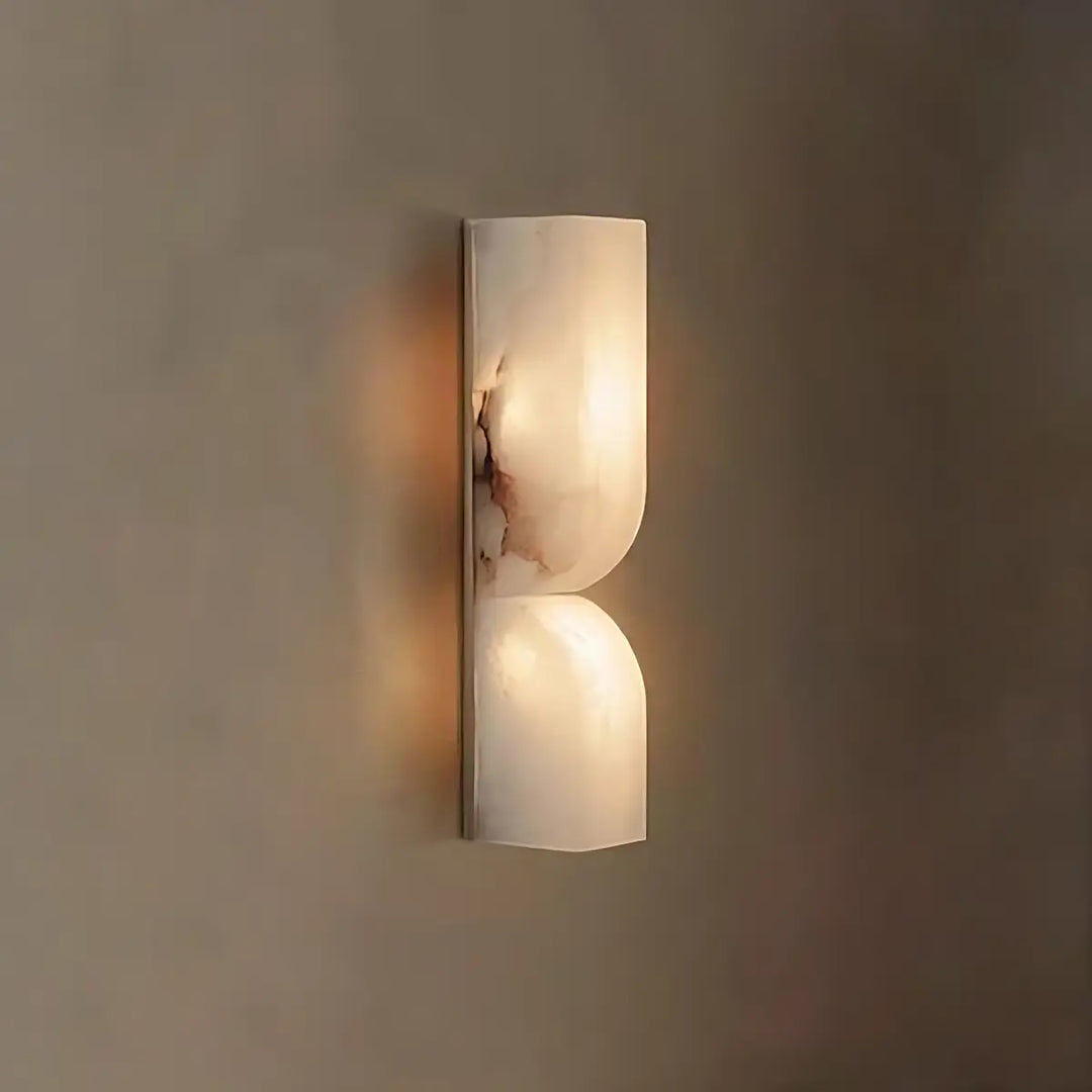 Bogenförmige Wandleuchte aus Alabaster