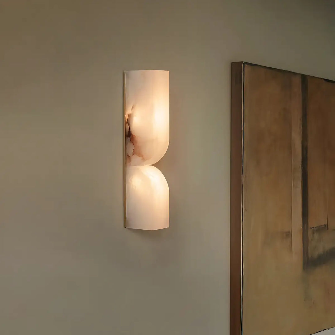 Bogenförmige Wandleuchte aus Alabaster