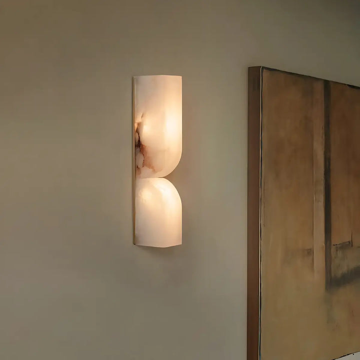 Bogenförmige Wandleuchte aus Alabaster