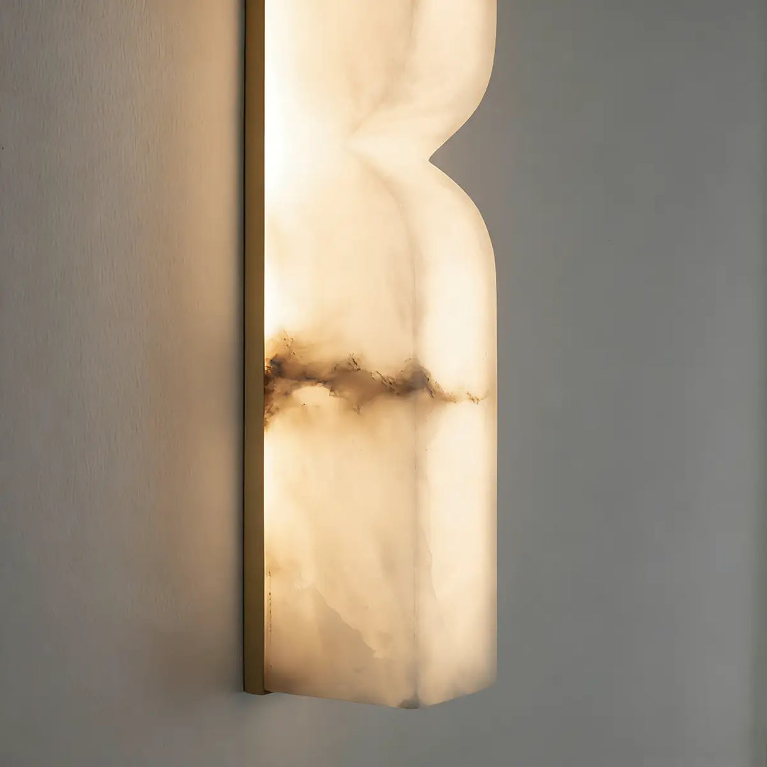 Bogenförmige Wandleuchte aus Alabaster