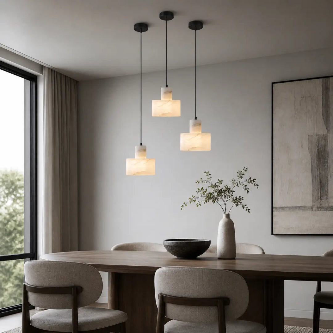 Arden Block Alabaster Pendant Light 4