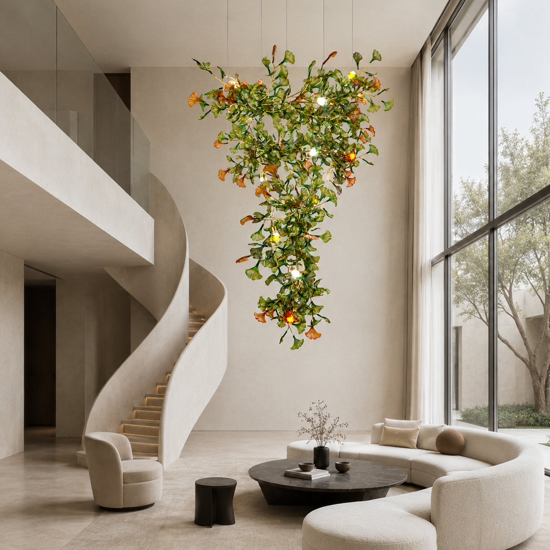 Arvion Ginkgo Leaf Vertical Chandelier 11