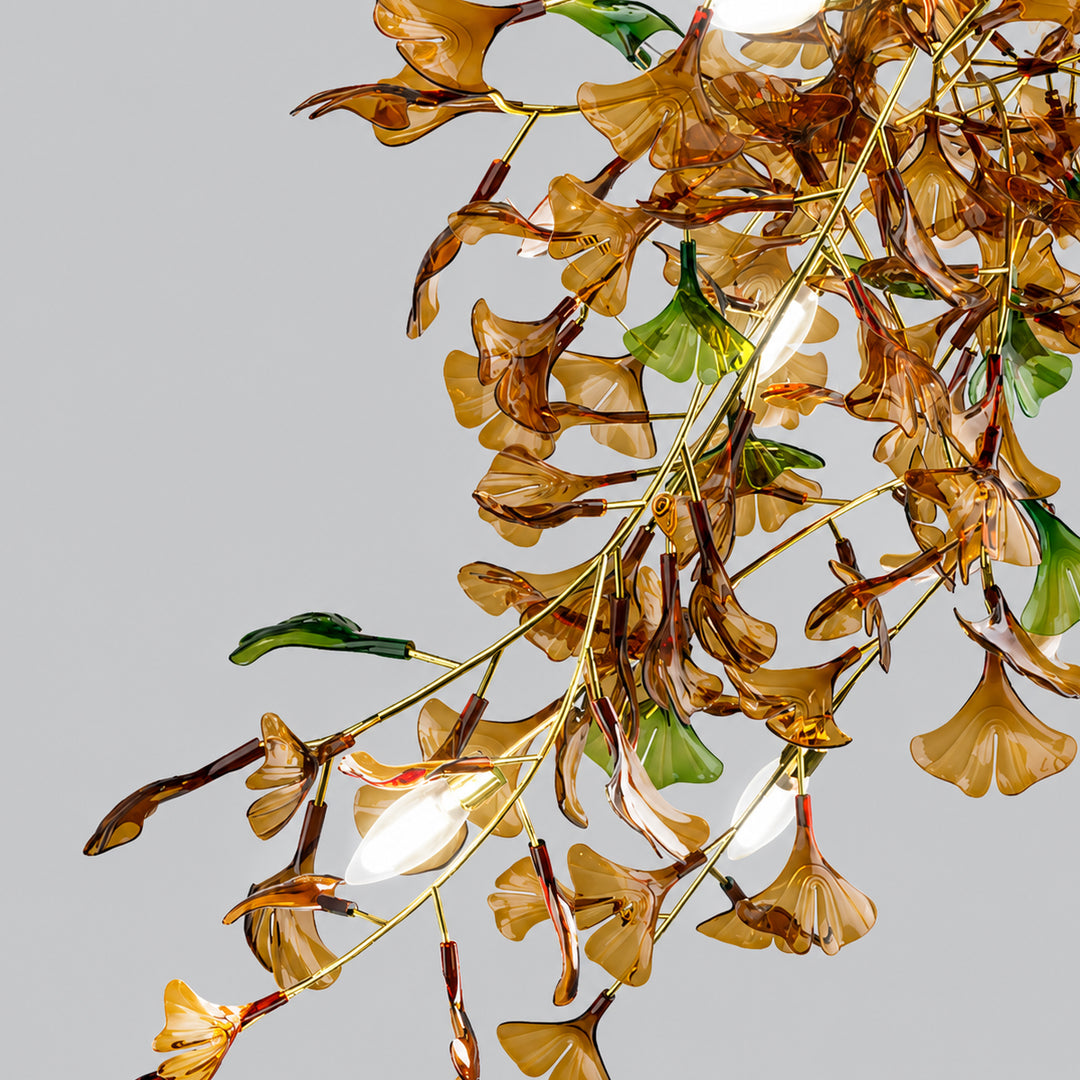 Arvion Ginkgo Leaf Vertical Chandelier 16