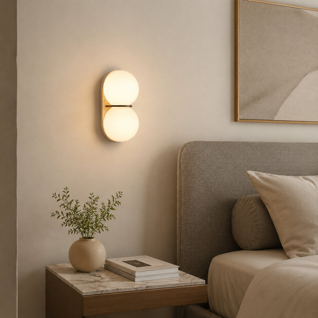 Arvolune Travertine Globe Wall Lamp 5