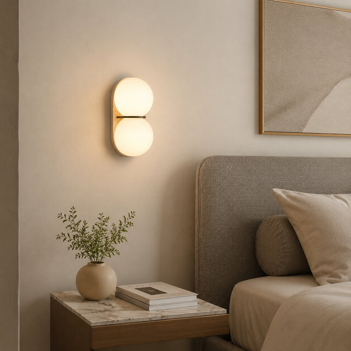 Arvolune Travertine Globe Wall Lamp 5