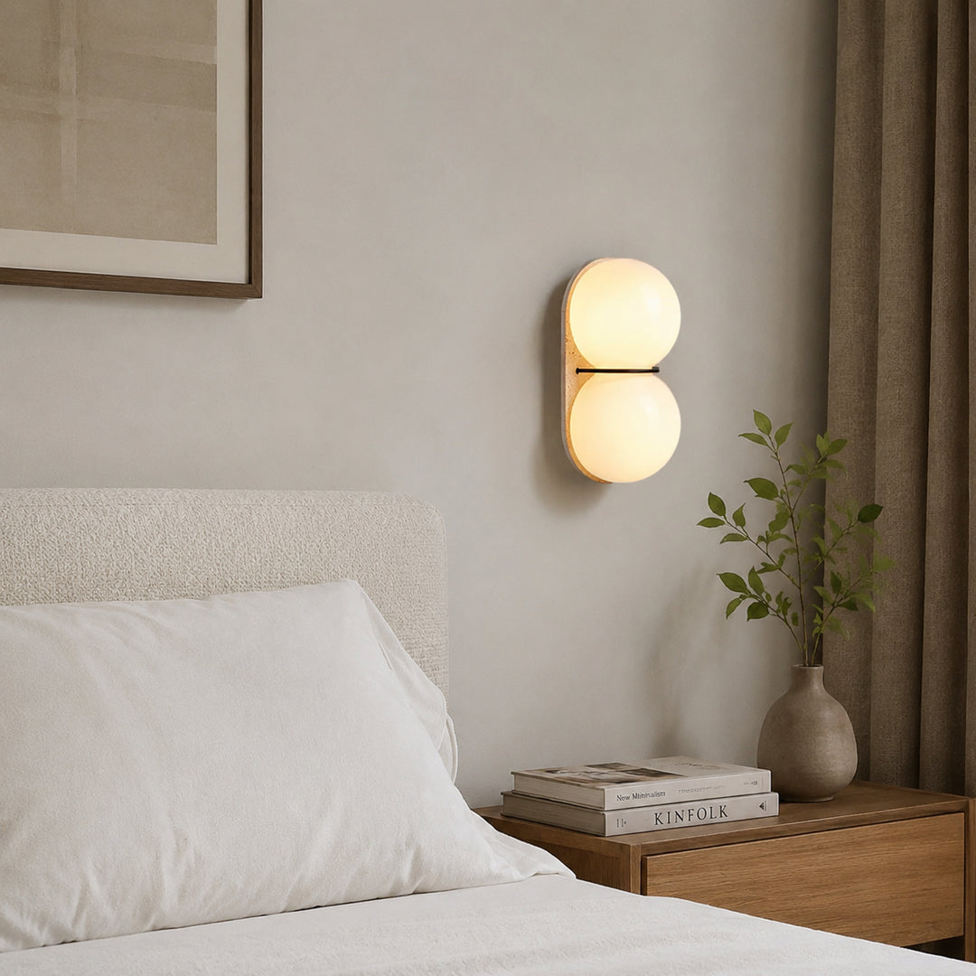 Arvolune Travertine Globe Wall Lamp 6