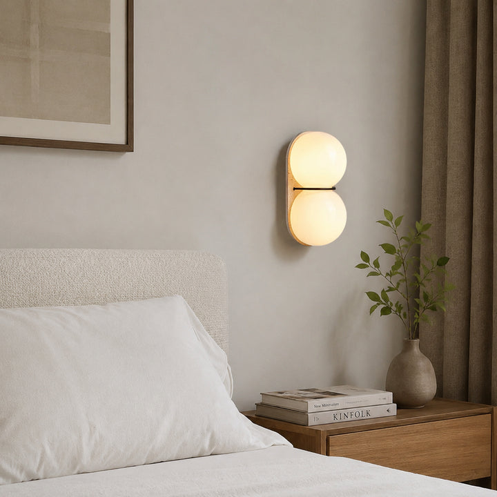 Arvolune Travertine Globe Wall Lamp 6