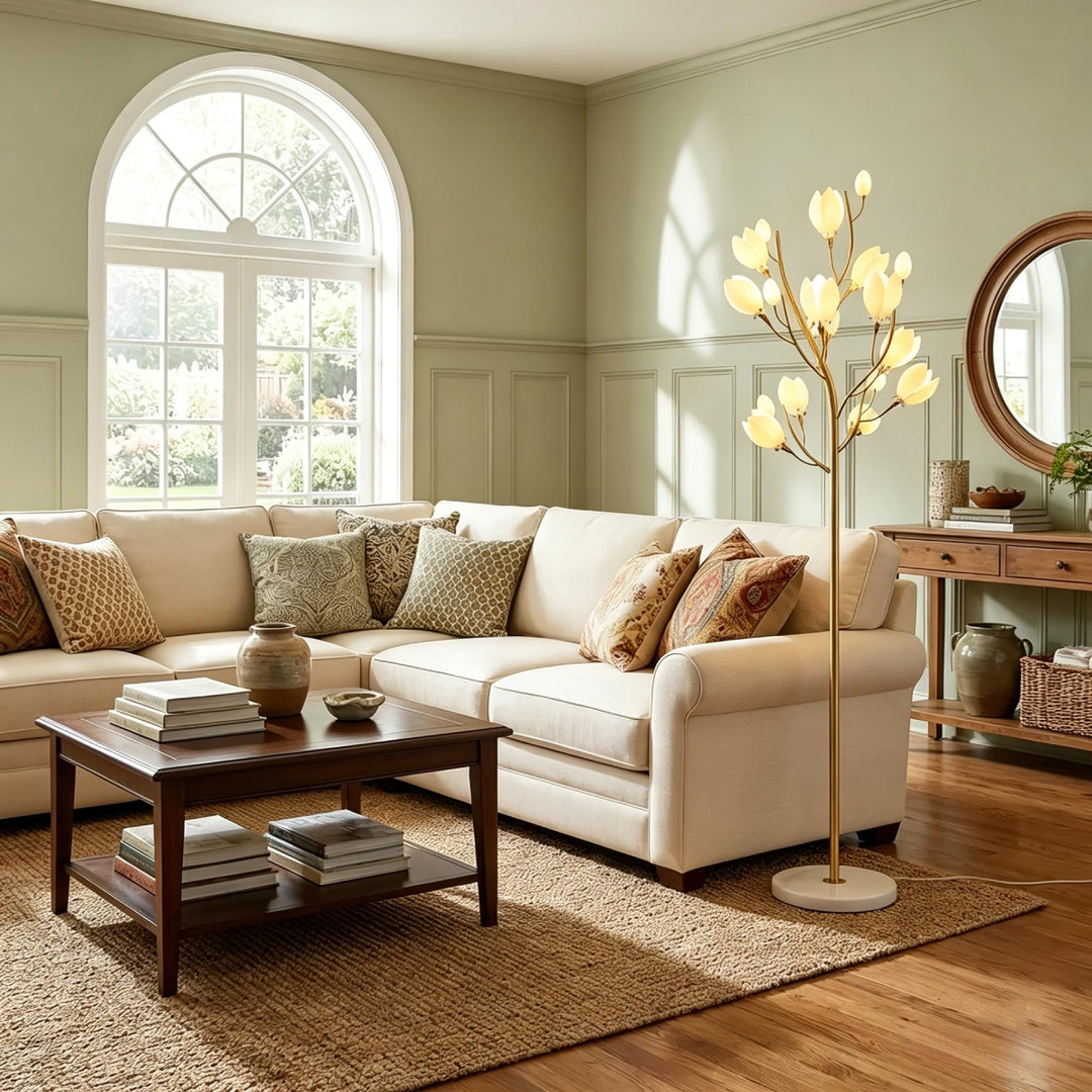 Aurelle Magnolia Branch Floor Lamp 1