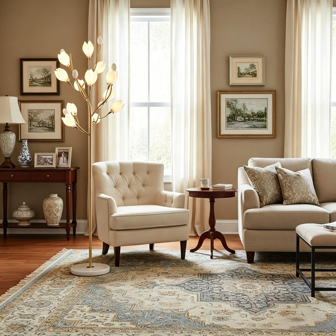 Aurelle Magnolia Branch Floor Lamp 10