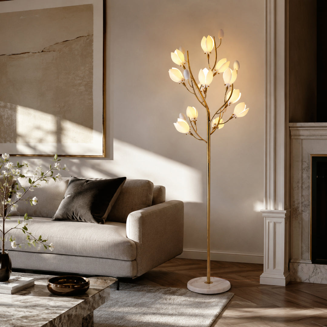 Aurelle Magnolia Branch Floor Lamp 3
