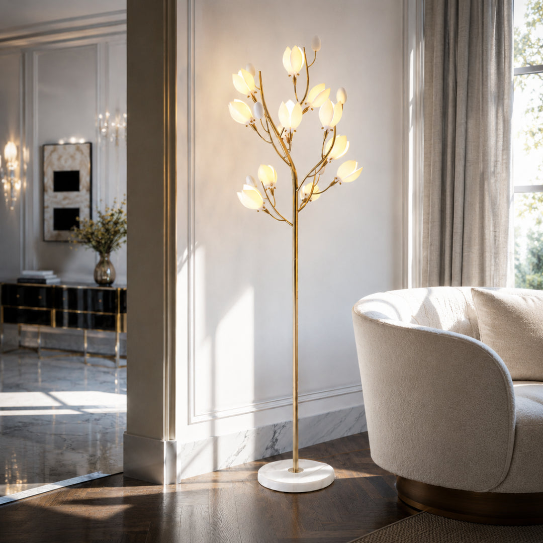 Aurelle Magnolia Branch Floor Lamp 8