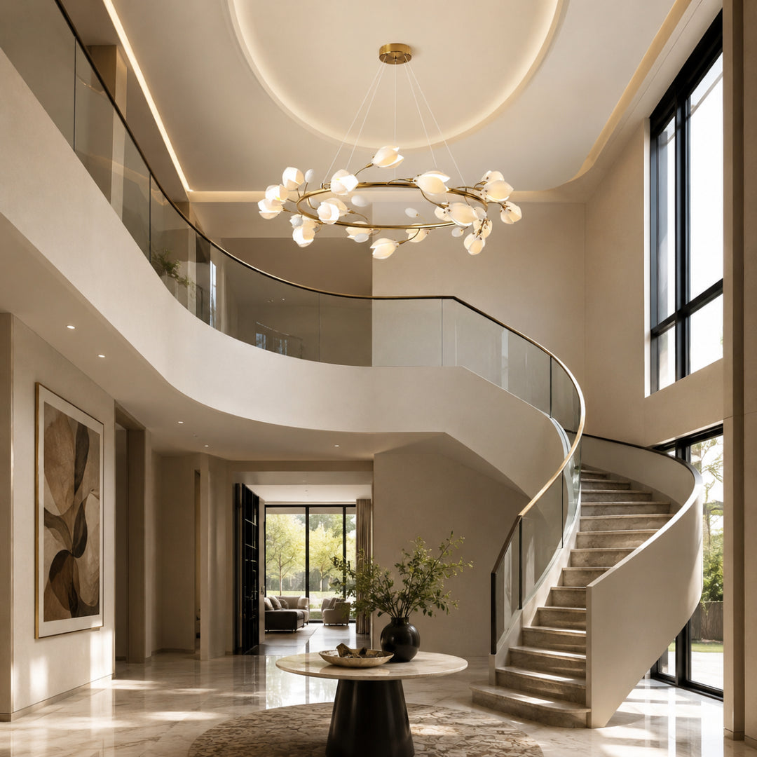 Aurelle Magnolia Branch Ring Chandelier  12