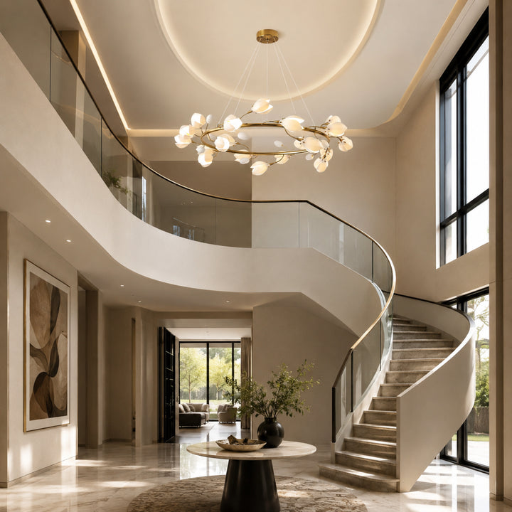 Aurelle Magnolia Branch Ring Chandelier  12