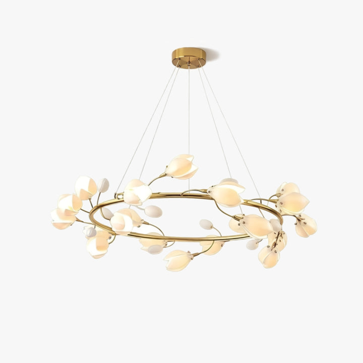 Aurelle Magnolia Branch Ring Chandelier 13