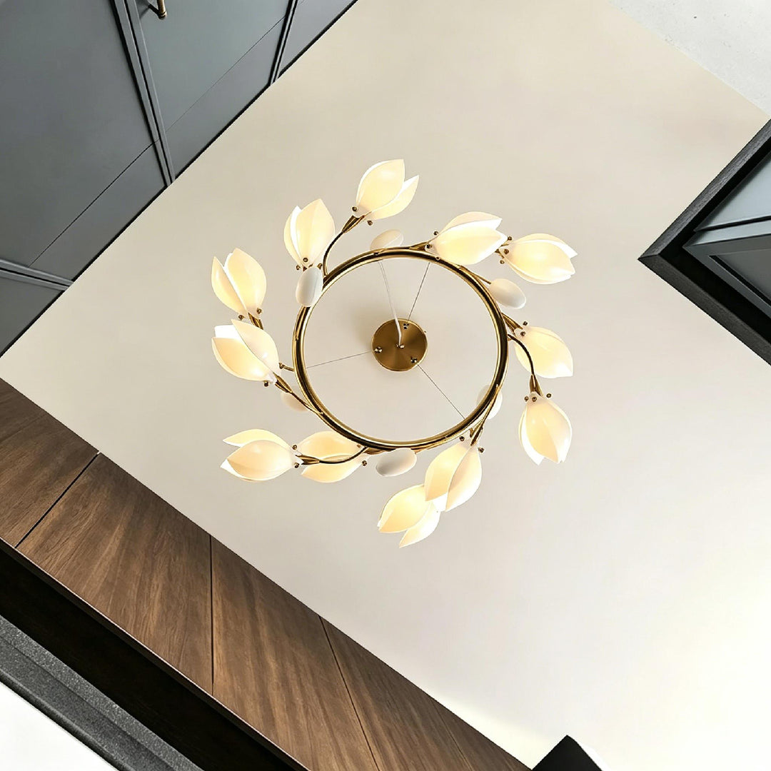 Aurelle Magnolia Branch Ring Chandelier 2