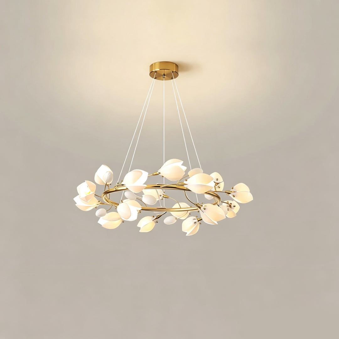 Aurelle Magnolia Branch Ring Chandelier  5