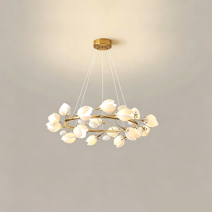 Aurelle Magnolia Branch Ring Chandelier  5