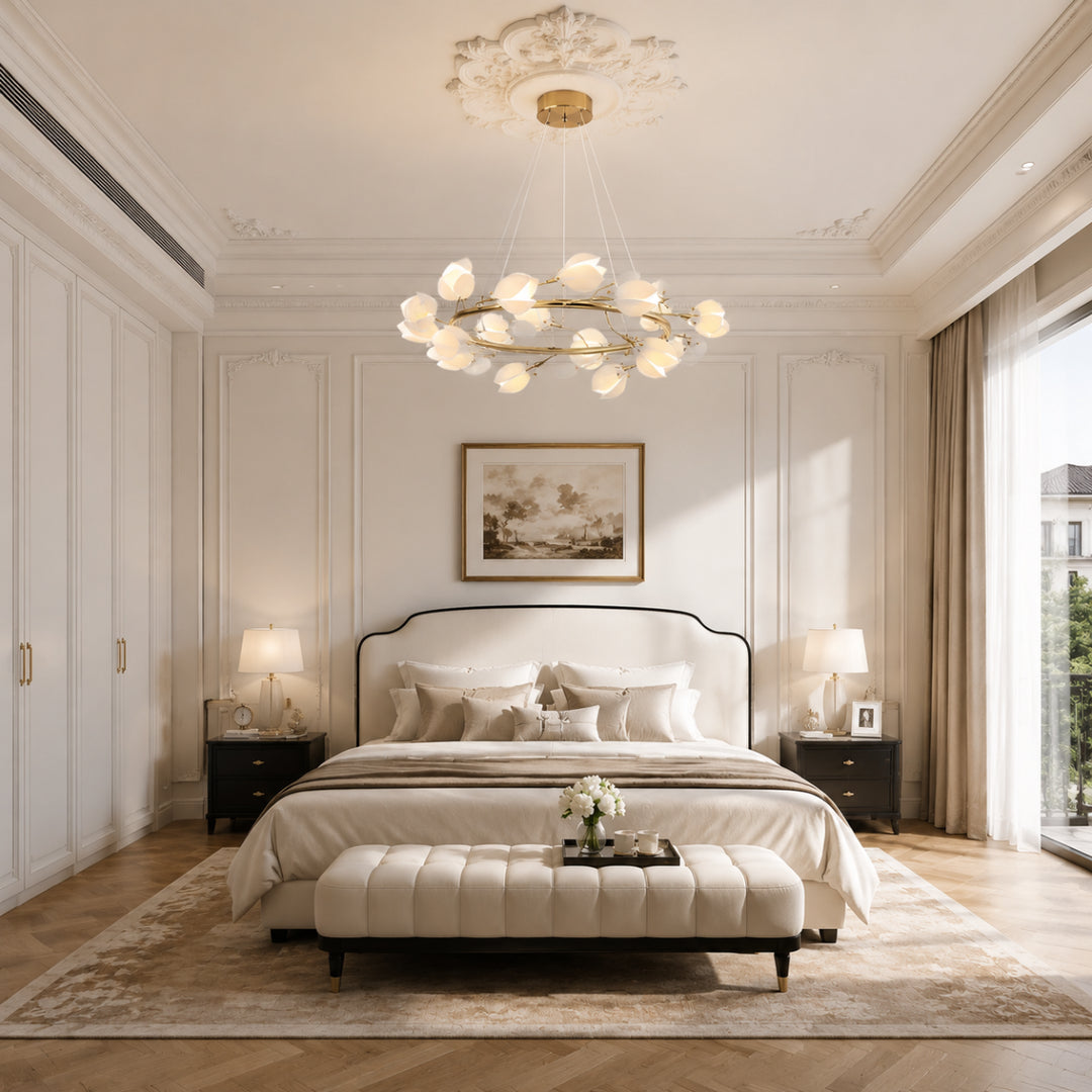 Aurelle Magnolia Branch Ring Chandelier 9