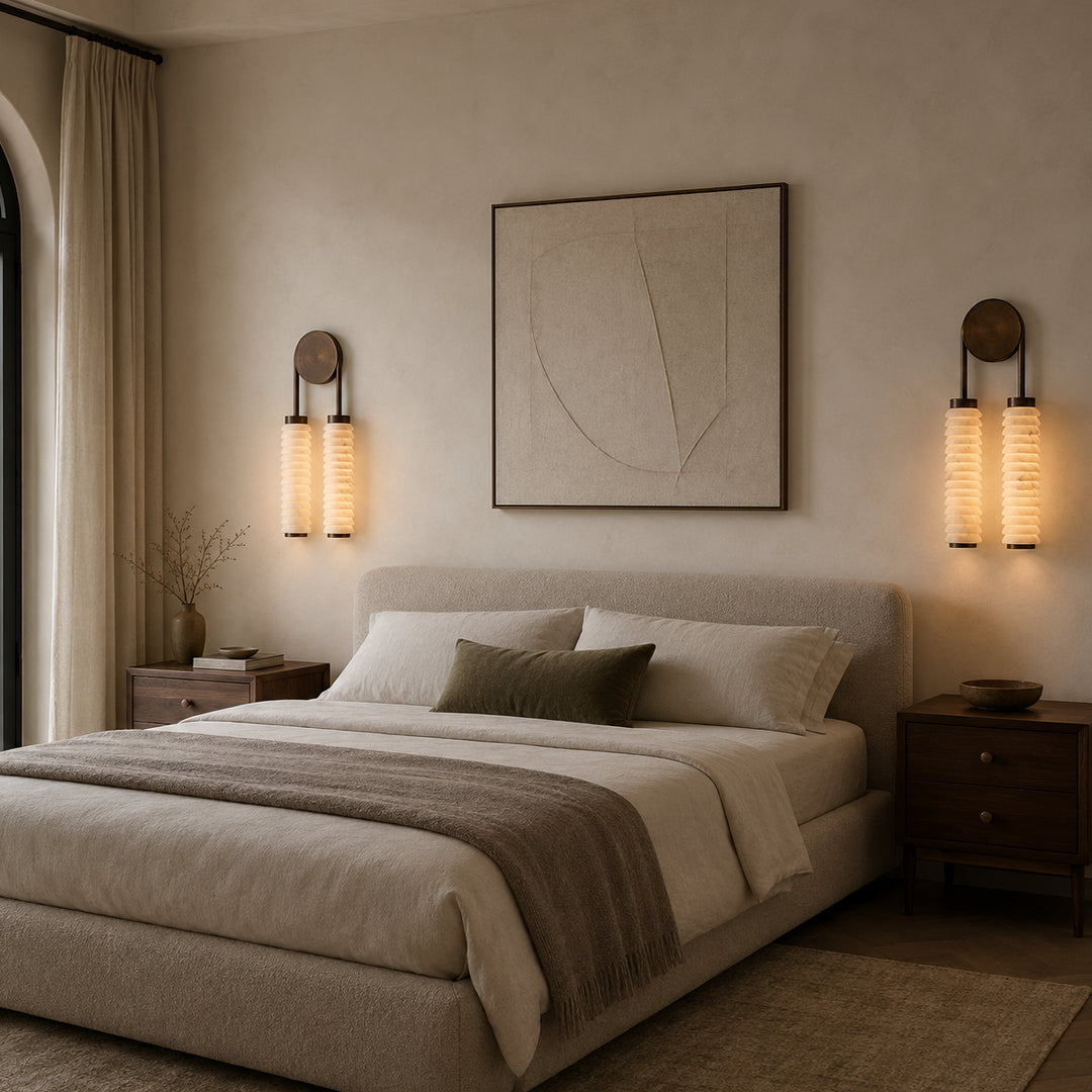 Aurevane Alabaster Double Wall Lamp 12