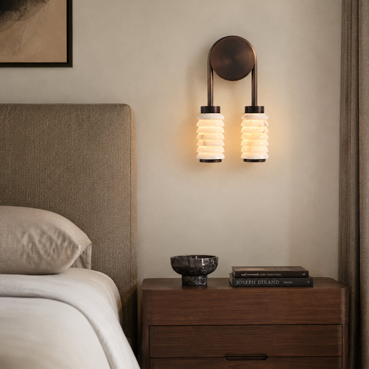 Aurevane Alabaster Double Wall Lamp 8