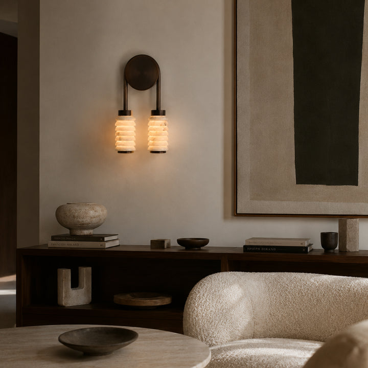 Aurevane Alabaster Double Wall Lamp 9