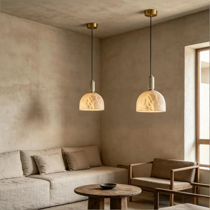 Aven Dome Alabaster Pendant Lamp 10