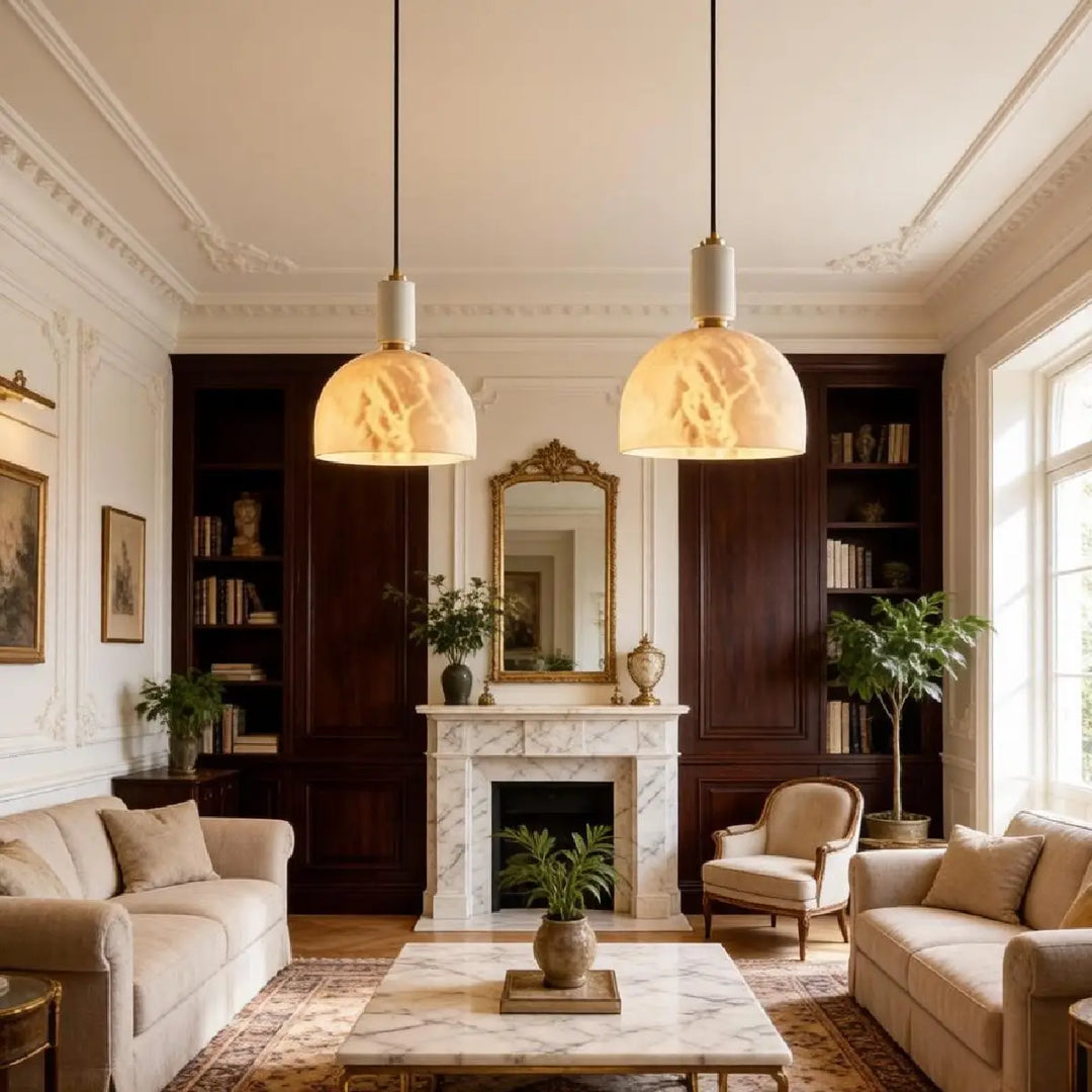 Aven Dome Alabaster Pendant Lamp 11