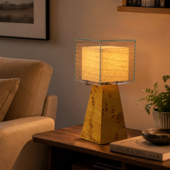 Averciel Burl Wood Table Lamp 2