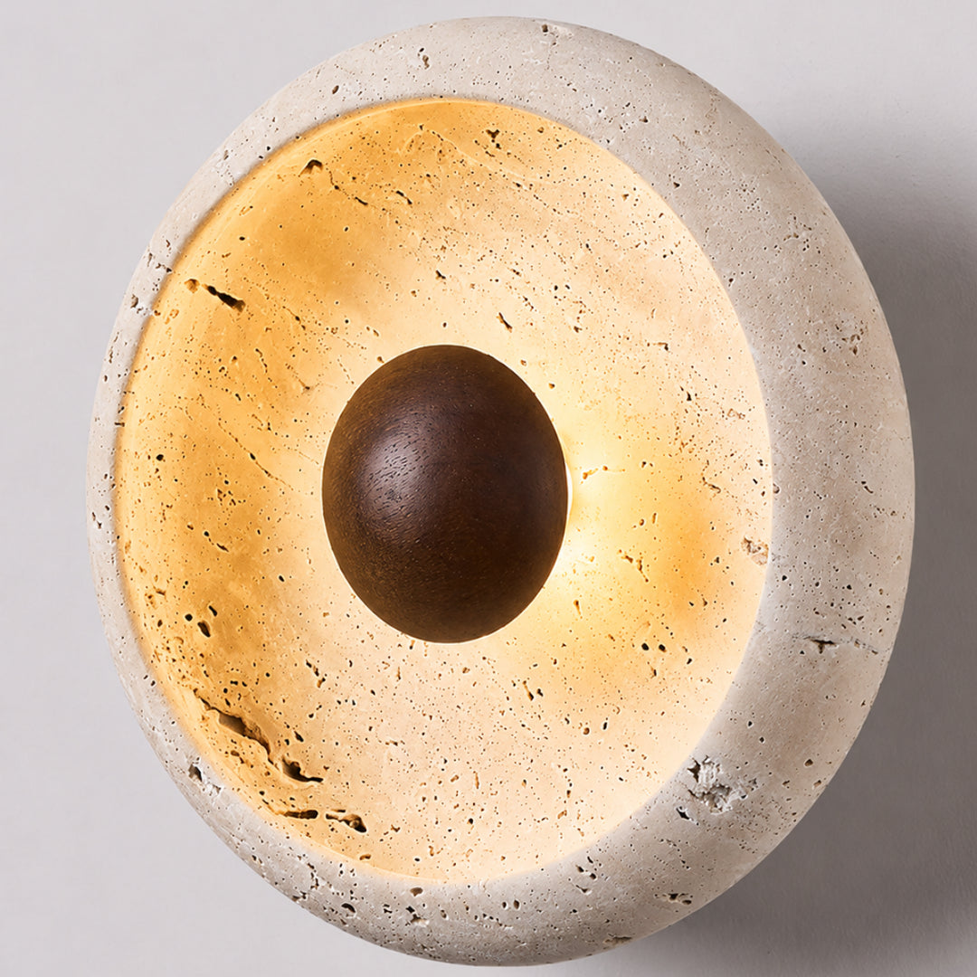  Averune Round Travertine Wall Lamp 10