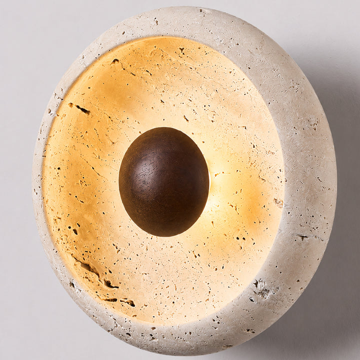  Averune Round Travertine Wall Lamp 10
