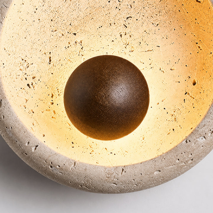  Averune Round Travertine Wall Lamp 11
