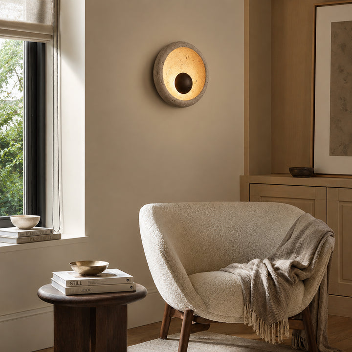  Averune Round Travertine Wall Lamp 7