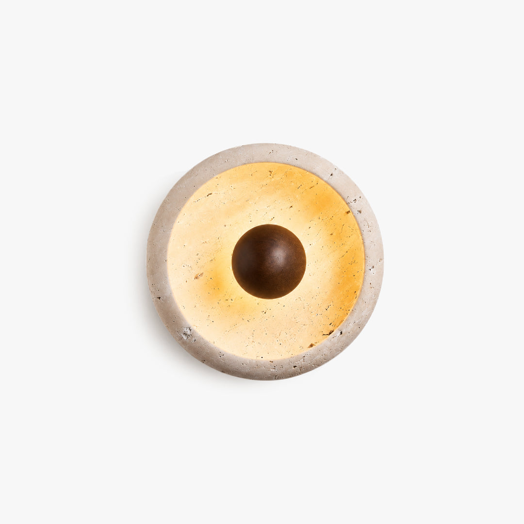  Averune Round Travertine Wall Lamp 8
