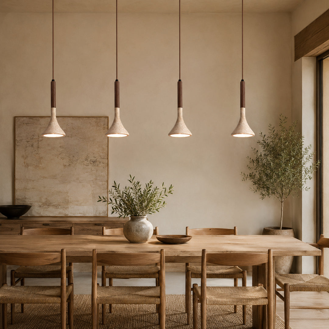 Avori Travertine Cone Pendant Light 1
